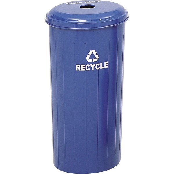 Safco 20 gal Recycling Receptacle with Lid, Blue, Steel SAF9632BU